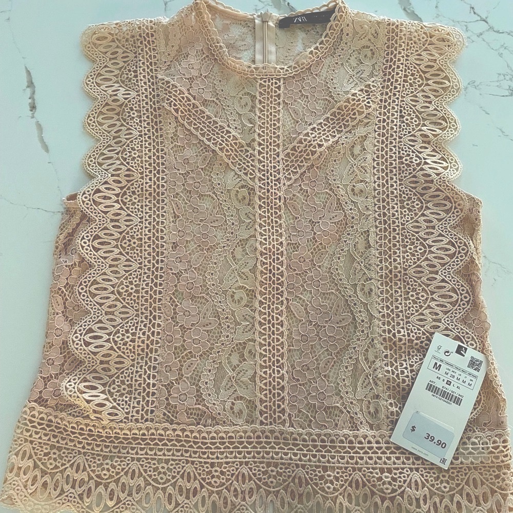 ZARA lace embroidered shirt - new with tags